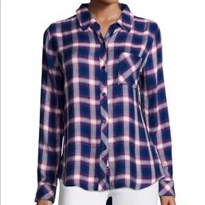 Rails flannel plaid button up size small